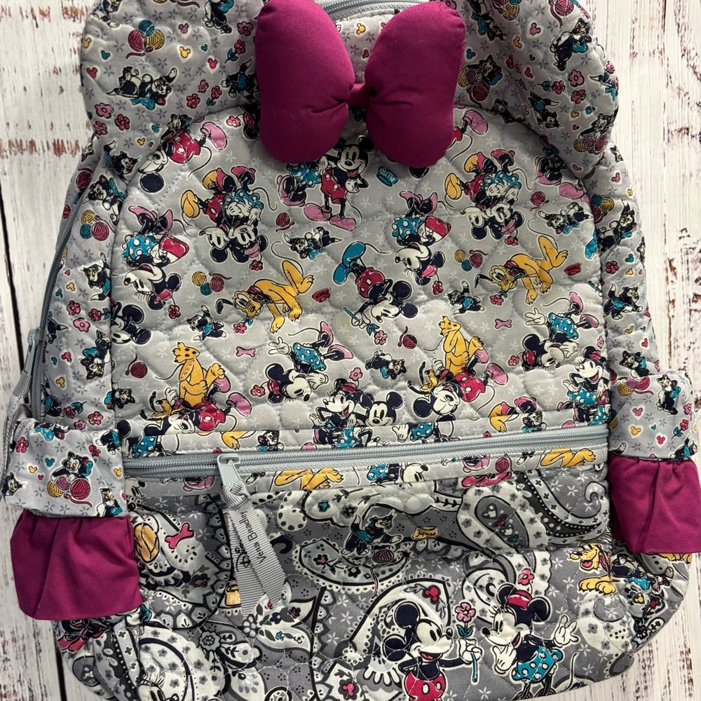 Disney Minnie Mouse Print Backpack with Bow